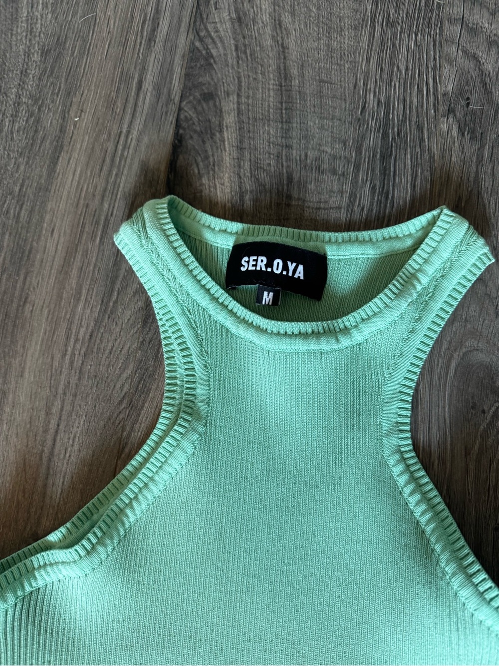 SER.O.YA Mint Green Ribbed Tank Maxi Dress - Picture 6 of 6